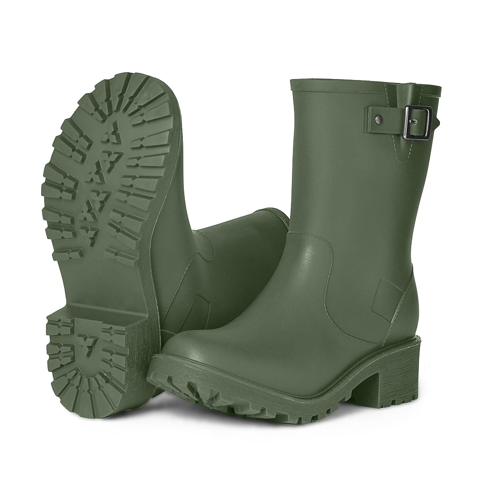Botas de lluvia impermeables mujer verde Michelle