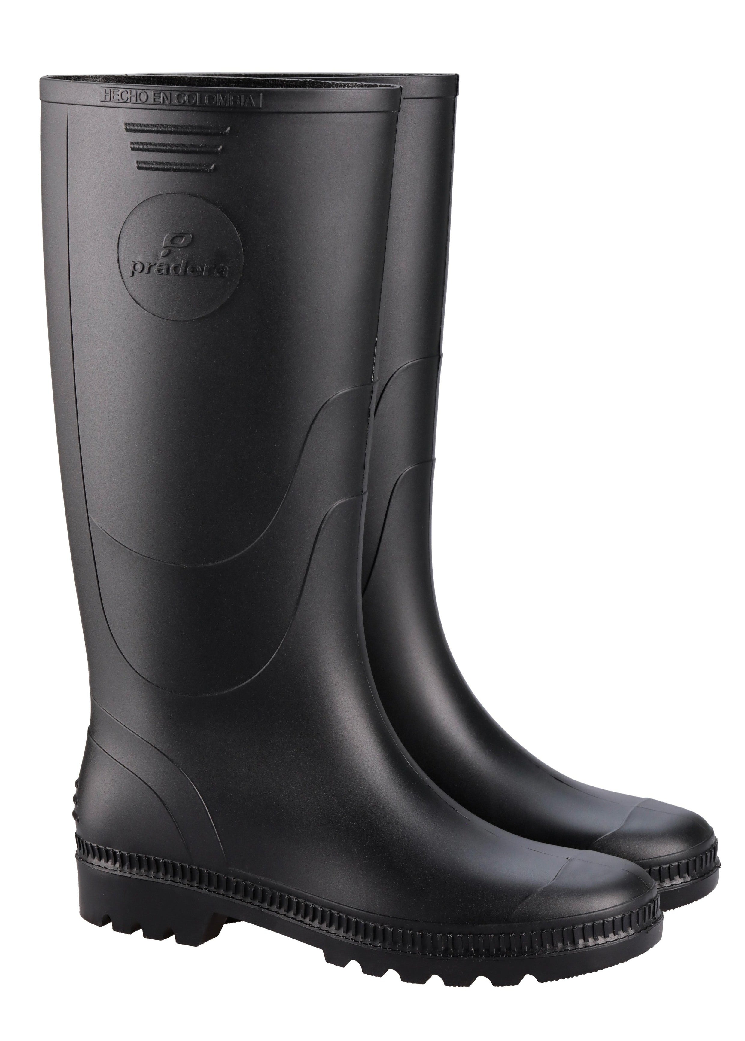 Bota de lluvia impermeable hombre negro Pradera