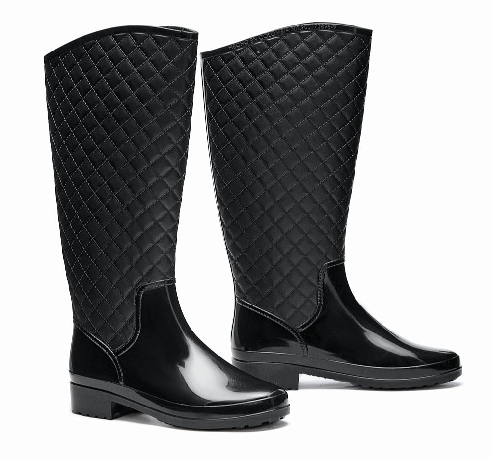 Bota de lluvia impermeable mujer negro Tania