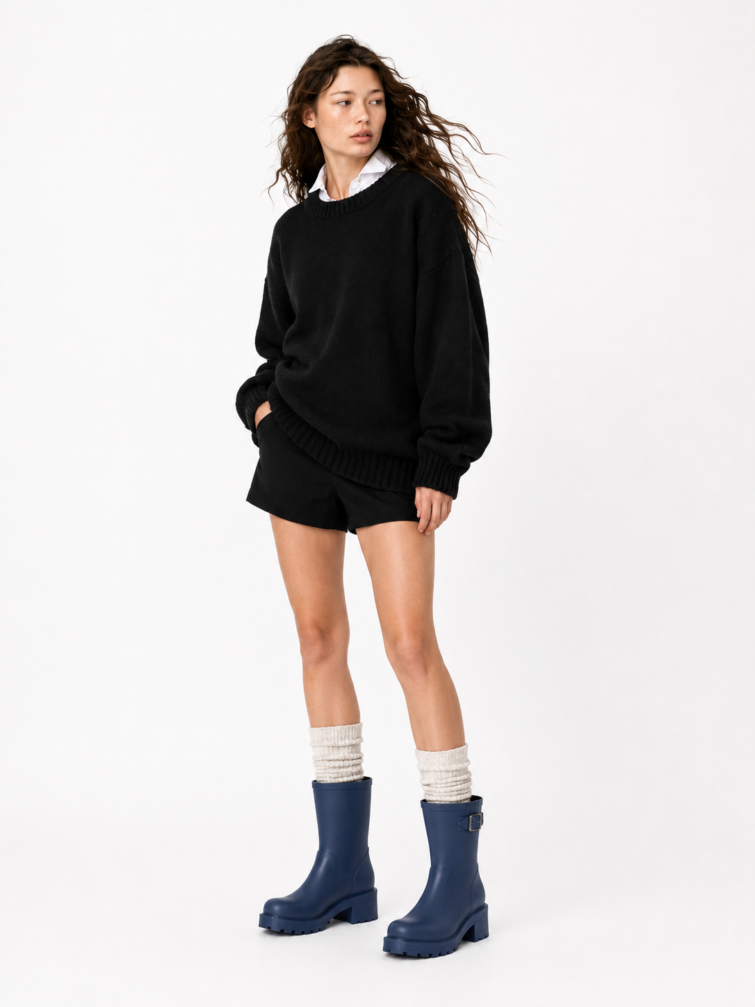 Bota de lluvia impermeable mujer azul Michelle