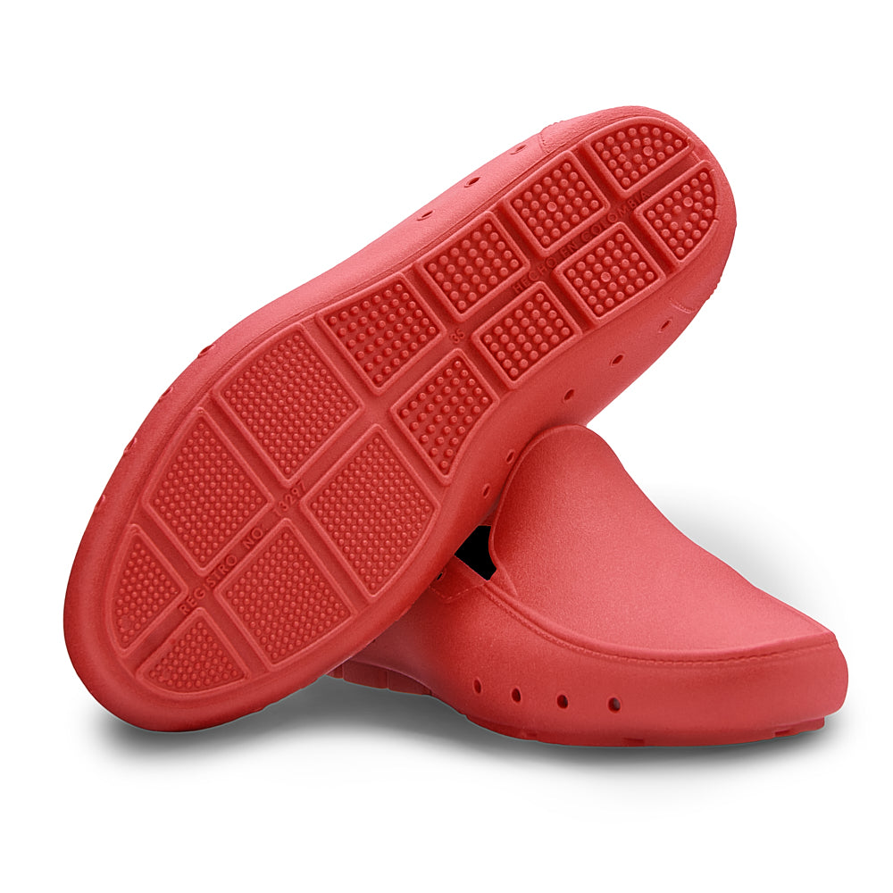 Mocasín resistente al agua rojo Papattus